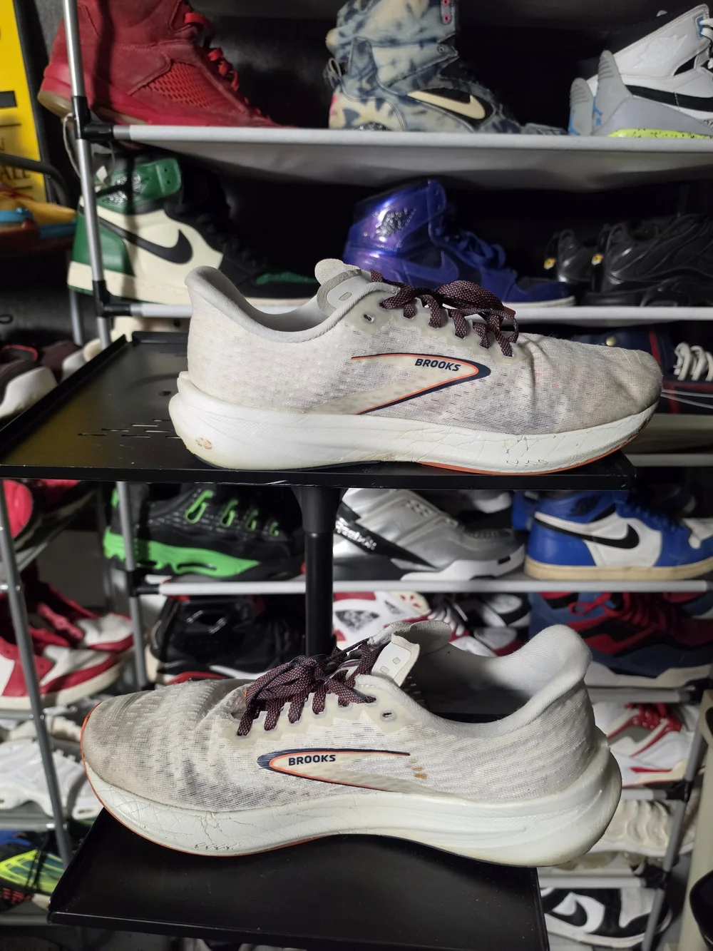 🔥 Brooks Hyperion White with Navy Orange Men Size 11.5 Running Shoes